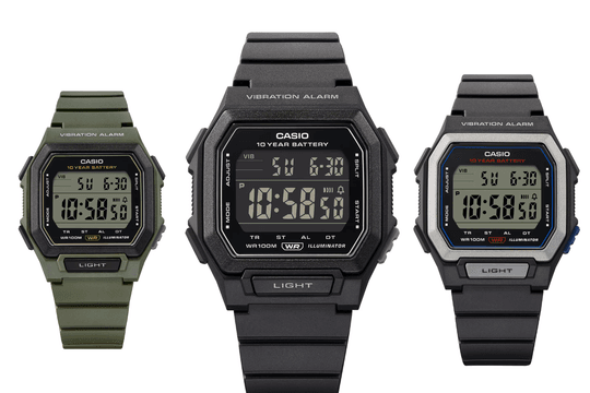 Casio W738H ra mắt tại Mỹ: Pin 10 năm và tính năng báo rung trong phân khúc giá rẻ