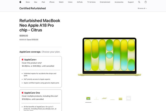 MacBook Neo hàng tân trang chính thức lên kệ: Liệu có thực sự là món hời cho người dùng?