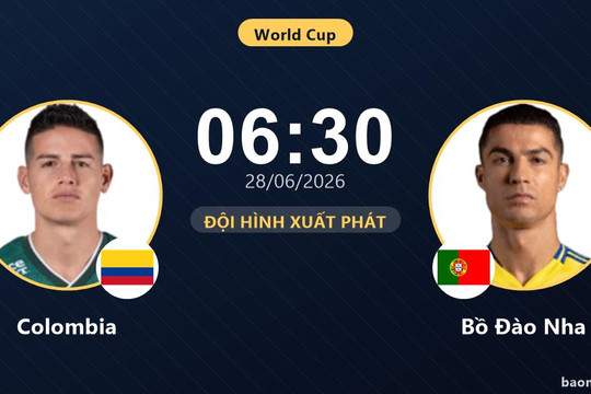 Trực tiếp Colombia vs Bồ Đào Nha: Trận đấu đang diễn ra