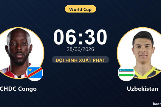 Trực tiếp CHDC Congo vs Uzbekistan: Trận đấu đang diễn ra