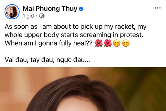 Mai Phương Thúy chia sẻ tình trạng chấn thương dai dẳng gây lo ngại