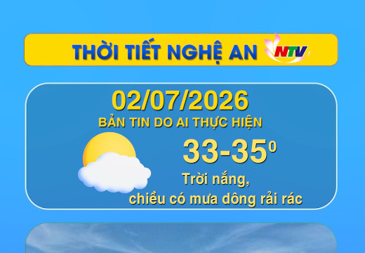 Thời tiết Nghệ An hôm nay 2/7/2026