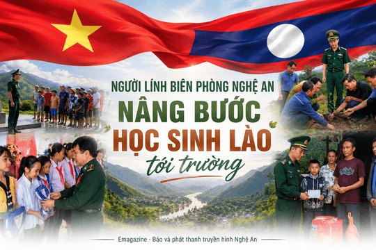 Người lính biên phòng Nghệ An nâng bước học sinh Lào tới trường