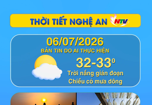 Thời tiết Nghệ An hôm nay 6/7/2026
