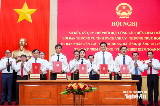 Kiểm toán Nhà nước ký kết quy chế phối hợp với Nghệ An, Hà Tĩnh, Quảng Trị và Huế