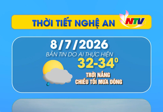 Thời tiết Nghệ An hôm nay 08/07/2026
