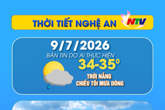 Thời tiết Nghệ An hôm nay - 09/07/2026