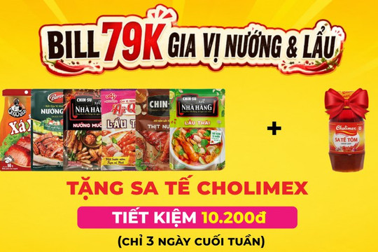 Mẹo nhận quà tặng sa tế Cholimex khi mua gia vị lẩu nướng tại Bách hóa XANH