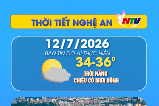 Thời tiết Nghệ An hôm nay - 12/07/2026