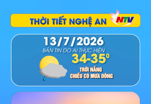 Thời tiết Nghệ An hôm nay 13/7/2026
