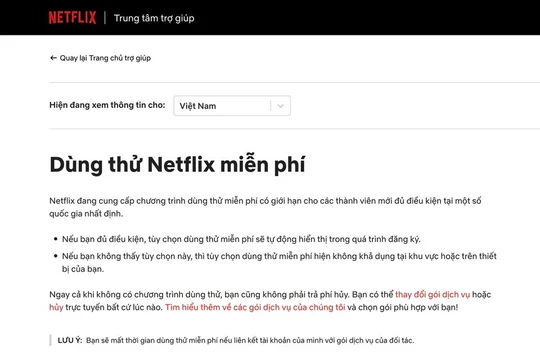 Thực hư Netflix mở lại gói dùng thử 30 ngày tại Việt Nam: Cơ chế và điều kiện thực tế