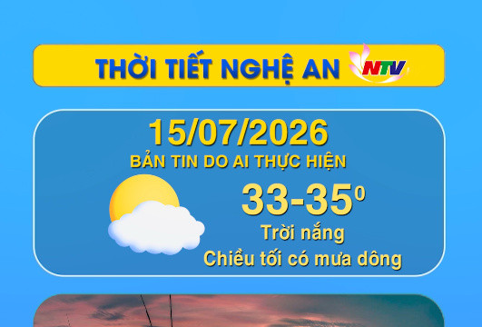 Thời tiết Nghệ An hôm nay 15/07/2026