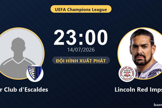 Trực tiếp Inter Club d'Escaldes vs Lincoln Red Imps FC: Hết hiệp 1, hòa 0-0