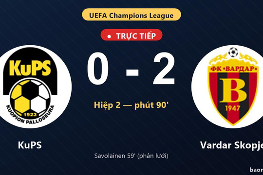 Trực tiếp KuPS vs Vardar Skopje: Vardar Skopje nhân đôi cách biệt