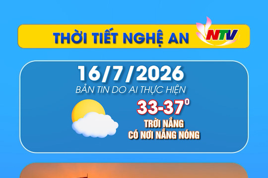 Thời tiết Nghệ An hôm nay 16/07/2026