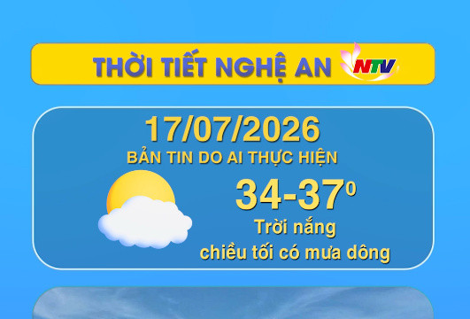 Thời tiết Nghệ An hôm nay 17/07/2026