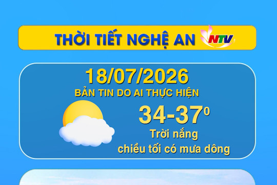 Thời tiết Nghệ An hôm nay 18/07/2026