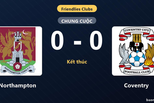 Northampton và Coventry cùng chia điểm trong trận giao hữu cấp CLB