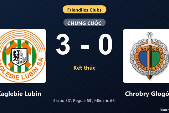 Thống kê trận đấu Zaglebie Lubin 3-0 Chrobry Głogów: Zaglebie Lubin thắng đậm thuyết phục