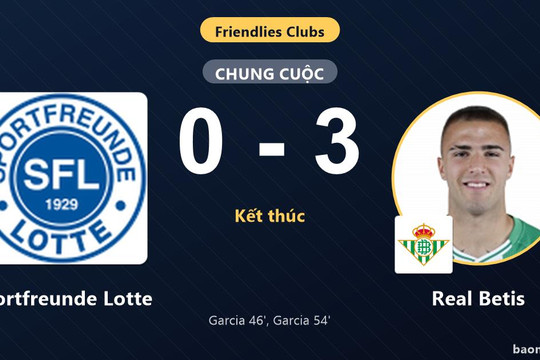 Real Betis thắng đậm, Sportfreunde Lotte nhận thất bại ở trận giao hữu