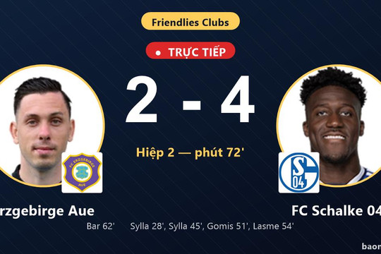 Trực tiếp Erzgebirge Aue vs FC Schalke 04: Erzgebirge Aue rút ngắn cách biệt 2-4