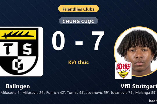 VfB Stuttgart thắng đậm Balingen trong trận giao hữu áp đảo
