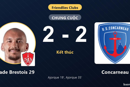 Ajorque lập cú đúp, Stade Brestois 29 bị Concarneau cầm hòa