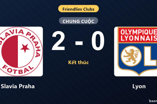 Slavia Praha thắng Lyon 2-0, đối thủ nhận thất bại ở trận giao hữu