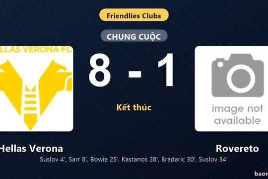 Thống kê trận đấu Hellas Verona 8-1 Rovereto: Hellas Verona thắng đậm thuyết phục