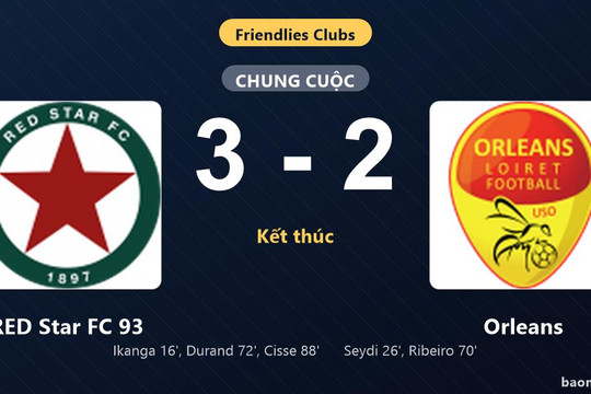 Thống kê trận đấu RED Star FC 93 3-2 Orleans: RED Star FC 93 ngược dòng ngoạn mục