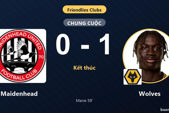 Wolves hạ Maidenhead, khép lại trận giao hữu bằng bàn thắng duy nhất