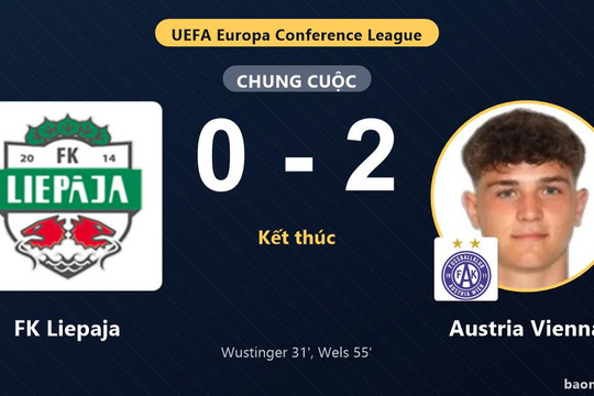 Austria Vienna thắng, FK Liepaja lâm vào thế khó ở vòng loại