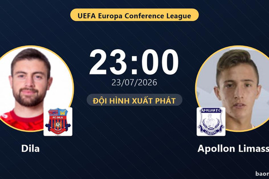 Trực tiếp Dila vs Apollon Limassol: Đội hình xuất phát