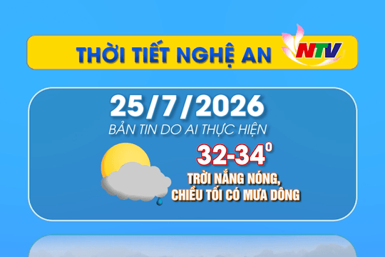 Thời tiết Nghệ An hôm nay - 25/07/2026