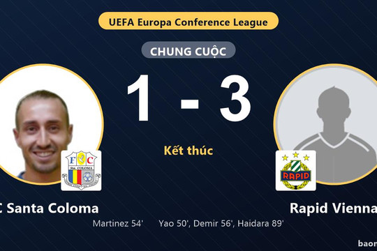 Rapid Vienna thắng ở Andorra, FC Santa Coloma nhận thất bại