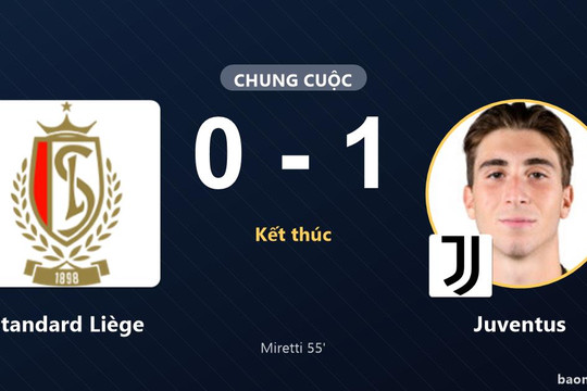 Miretti định đoạt trận giao hữu, Juventus vượt qua Standard Liège