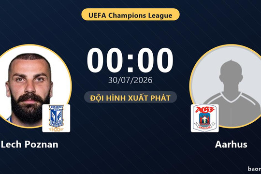 Trực tiếp Lech Poznan vs Aarhus: Aarhus kiểm soát, Lech Poznan sắc bén hơn, chưa có bàn thắng