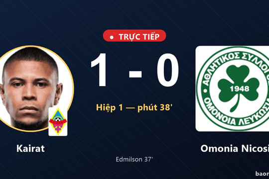 Trực tiếp Kairat vs Omonia Nicosia:  mất người
