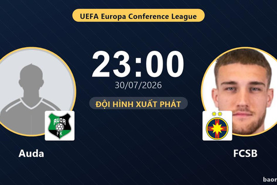 Trực tiếp Auda vs FCSB: Trận đấu đang diễn ra