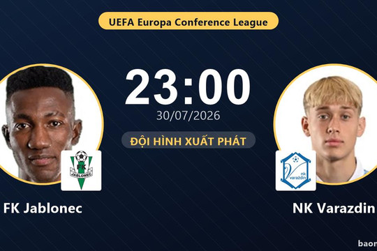 Trực tiếp FK Jablonec vs NK Varazdin: Trận đấu đang diễn ra