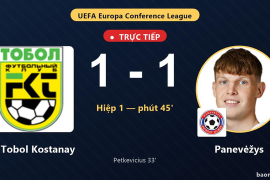 Trực tiếp FK Tobol Kostanay vs Panevėžys: Bước vào hiệp phụ, hòa 1-1