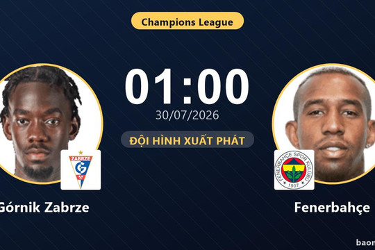 Trực tiếp Górnik Zabrze vs Fenerbahçe: Đội hình xuất phát