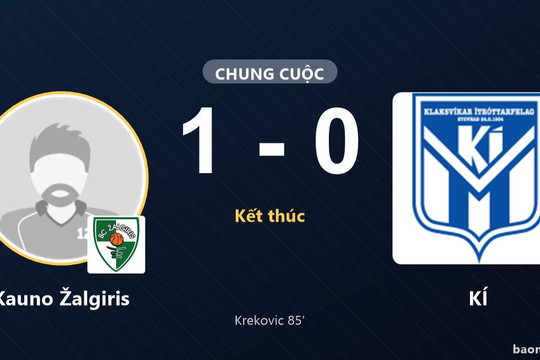 Bàn phút 85 giúp Kauno Žalgiris đánh bại KÍ ở Champions League