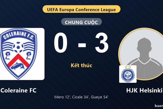 HJK Helsinki thắng đậm, Coleraine FC chịu bất lợi ở vòng loại châu Âu