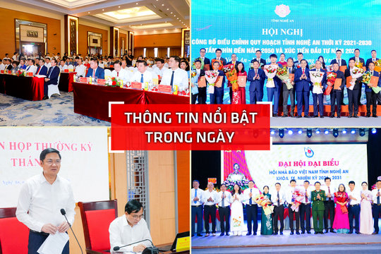 Nghệ An: Thông tin nổi bật ngày 31/7