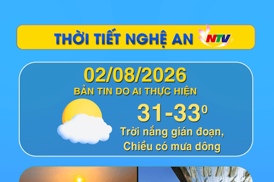 Thời tiết Nghệ An hôm nay - 02/08/2026