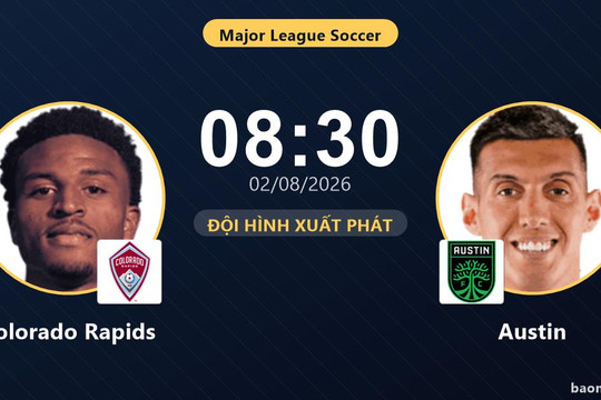 Trực tiếp Colorado Rapids vs Austin: Hết hiệp 1, hòa 0-0