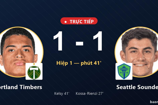 Trực tiếp Portland Timbers vs Seattle Sounders: Hết hiệp 1, hòa 1-1