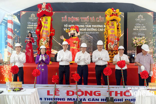 Động thổ Dự án Tổ hợp Trung tâm thương mại và căn hộ nghỉ dưỡng cao cấp tại phường Cửa Lò