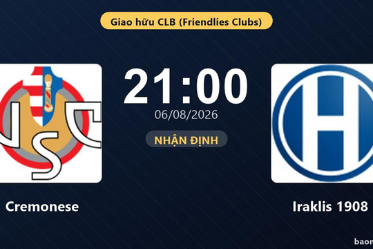 Trận Cremonese vs Iraklis 1908 bị hủy